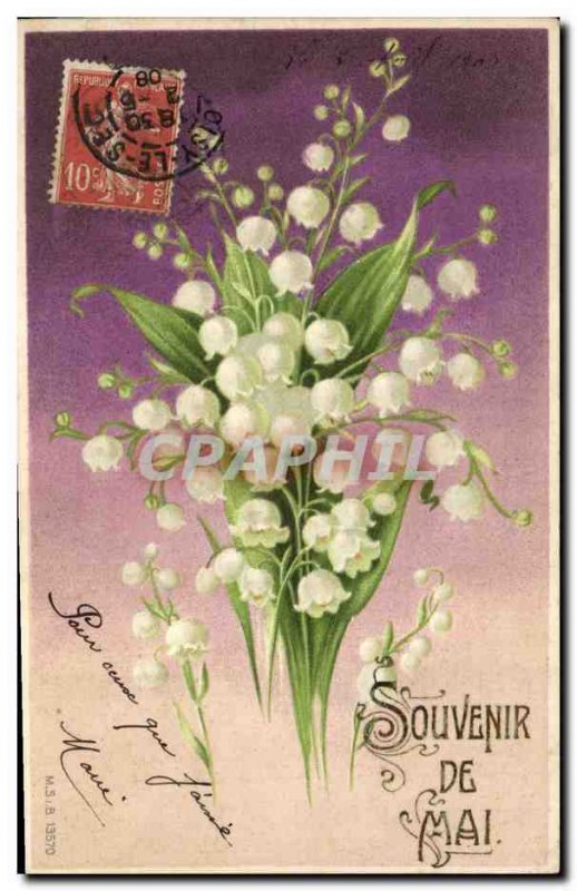 Old Postcard Fantasy Flowers Lily of the valley