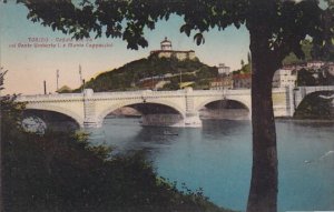 Italy Torino Veduta del Po col Ponte Umberto I e Monte Cappuccini 1913