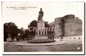 Old Postcard Angers The Statue Of King Rene And Chateau