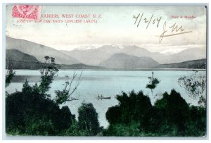 1907 Kanieri Lovliest Lakes in West Coast New Zealand Antique Postcard