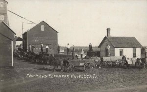 Havelock Iowa IA Farmers Elevator 1910 Real Photo Postcard