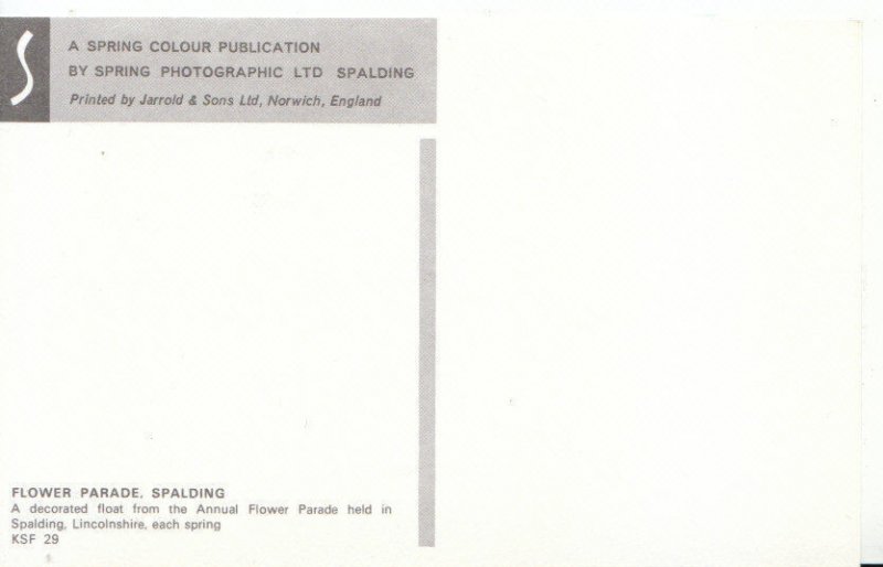 Lincolnshire Postcard - Flower Parade - Spalding - Ref 3949A