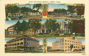 Temple Texas Scott & White Hospital 1930s Postcard linen 21-10570