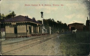 Warren Maine ME Train Station Depot 1900s-10s Postcard