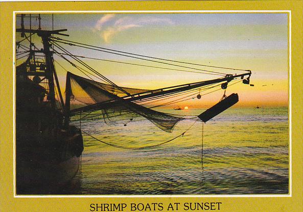 Florida Sunset With Shrimp Boats Trolling