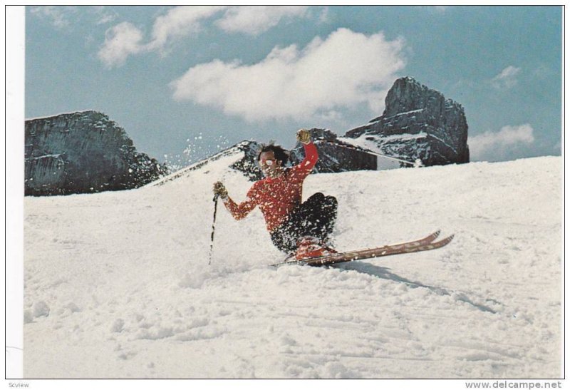 Fortress Mountain In Kananaskis Country, Man Skiing, Calgary, Alberta, Canada...