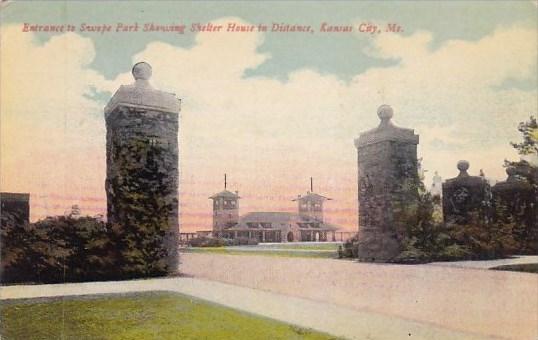 Missouri Kansas City Entrance To Swape Park Showing Shelter House In Distance