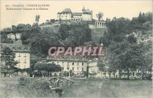 Old Postcard Dauphine Uriage les Bains Etablissement Thermal and Chateau