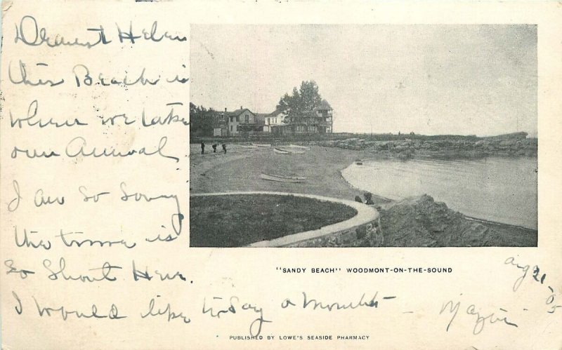 1905 UDB POSTCARD SANDY BEACH WOOMONT ON THE SOUND VT VERMONT