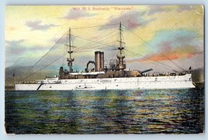 Wisconsin WI Postcard US Battleship Wisconsin US Navy Ship c1910's Antique