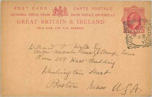 Entier Postal Stationery Postal Great Britain Great Britain 1905 London to Bo...