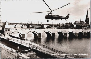 Maastricht Maasbruggen Helicopter Netherlands Vintage RPPC C115