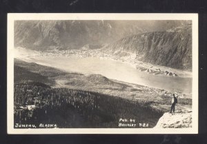 RPPC JUNEAU ALASKA BIRDSEYE VIEW BRICKLEY T=25 VINTAGE REAL PHOTO POSTCARD