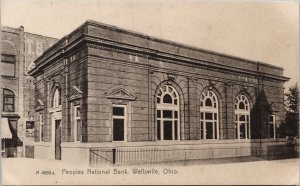 Wellsville Ohio Peoples National Bank Unused Rotograph Postcard F99