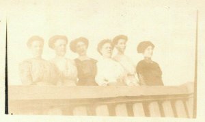 Vintage 1910's RPPC Postcard - Group Photo - Women at Leisure - Watching Sport?