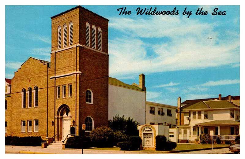 Postcard CHURCH SCENE Wildwood New Jersey NJ AT5298