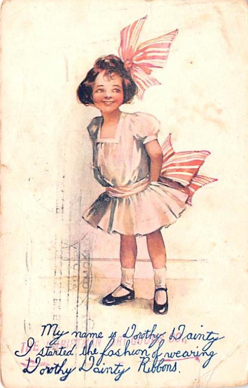 Dorothy Dainty Ribbons Advertising 1910 Missing Stamp 
