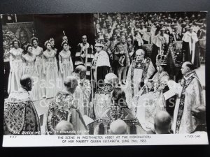 Queen Elizabeth ll Coronation WEARING ST EDWARDS CROWN 2nd June 1953 C27Tuck RP