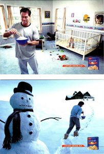 2~4X6 Postcards Advertising LIPTON ONION SOUP Humor/Pacifier & Snowman Dip Tool