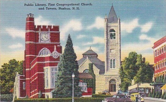Public Library First CongregationalChurch And Tavern Nashua New Hampshire