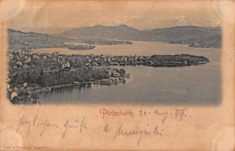 Portschach Austria Birds Eye View Harbor View Antique Postcard J59770