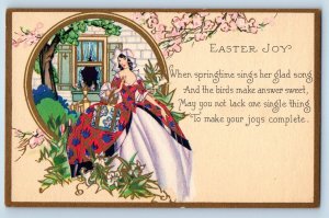 Easter Postcard Pretty Woman Wearing Gown When Springtime Sings Her Glad Song