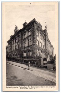 Zurich Switzerland Postcard Swiss Technical School for Women's Tailoring 1929