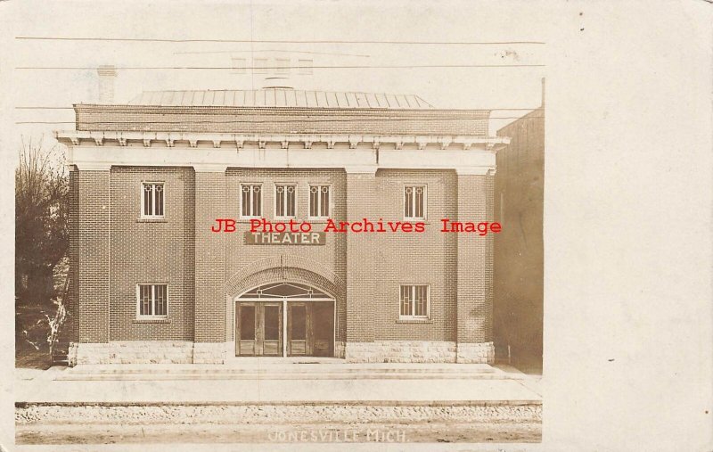 MI, Jonesville, Michigan, RPPC, Theater Building Entrance View, 1908