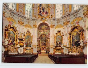 Postcard Altäre mit Holzplastiken, Abteikirche, Ettal Abbey, Ettal, Germany