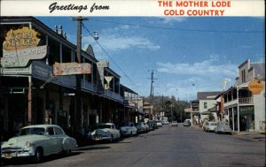 Jamestown California CA Mother Lode Gold Prospector Town Vintage Postcard