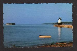 ME Spring Point Lighthouse PORTLAND MAINE Postcard PC