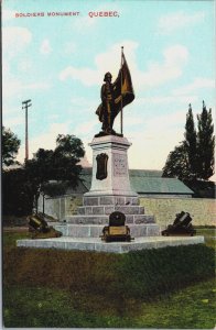 Canada Soldiers Monument Quebec Vintage Postcard C093