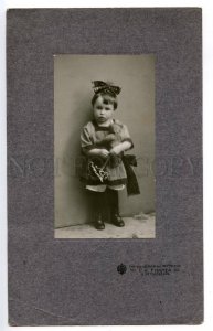 019913 Lovely Girl & TEDDY BEAR. Vintage FISCHER russian photo