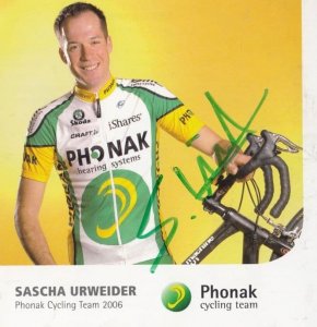 Sascha Urweider Swiss Cycling Champion Phonak Team Hand Signed Photo