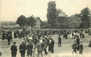 c1910 Paris France Revue 14th July Bicycle Louis Levy  Postcard