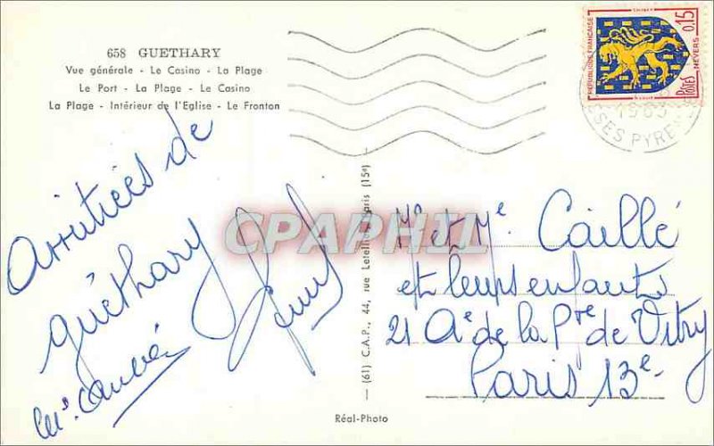 Postcard Modern Guethary Vue Generale Casino The Beach Port