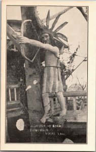 Indian with Bow Statue S.P. Dinsmoor's Garden of Eden Lucas KS Vtg Postcard A27
