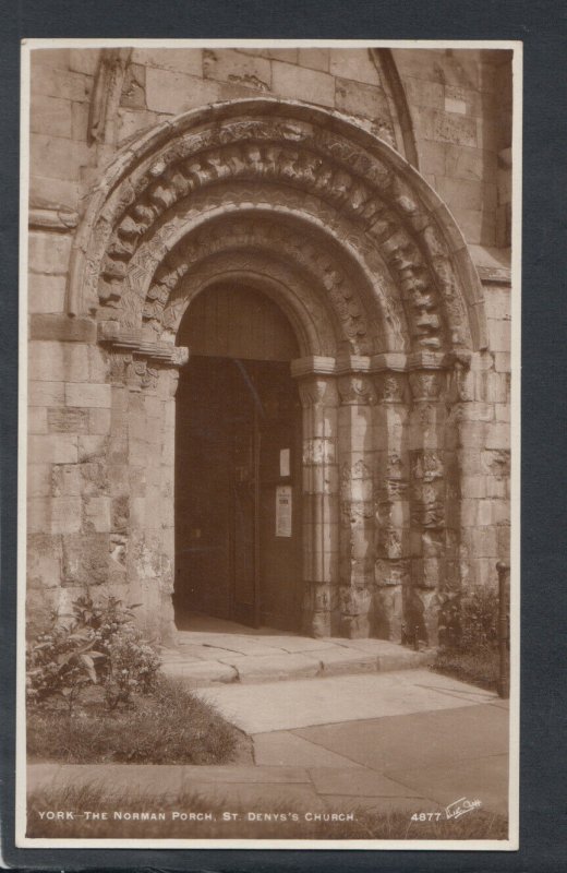 Yorkshire Postcard - The Norman Porch, St Deny's Church, York   T10210