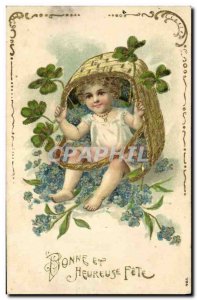 Old Postcard Fantasy Flowers Child Trefles