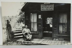 Notch Missouri, RPPC Uncle Ike's Son Cane Rocker Post Office c1940 Postcard N4