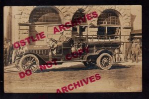 Hartford WISCONSIN RPPC 1917 KISSEL KAR FIRE TRUCK Firemen H.F.D. Department KB