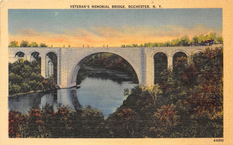 Rochester New York 1940s Postcard Veteran's Memorial Bridge