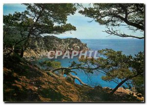 Postcard Modern Mediterranean to the shores cloudless cove with golden reflec...