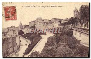 Postcard Old Angouleme view from the Rembart Desaix