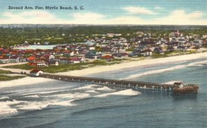 Vintage Postcard Second Avenue Pier Myrtle Beach South Carolina Tichnor News