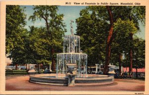 Ohio Mansfield View Of Fountain In Public Square Curteich