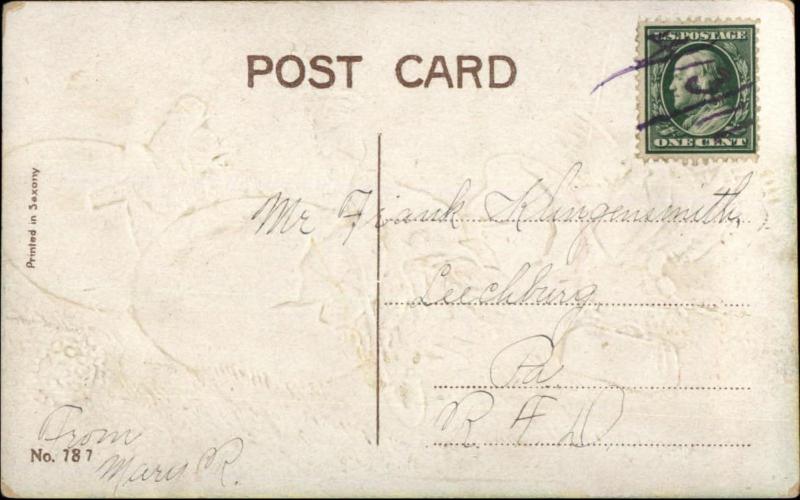 Easter Fantasy Wild Chicks Hatch From Eggs - Donadini Jr. c1910 Postcard