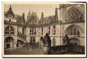 Old Postcard Chateau de Pierrefonds Oise Main Courtyard