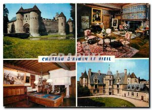 Modern Postcard Route Jacques Coeur Chateau d'Ainay le Vieil (Cher) the littl...