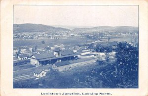 Lewistown Junction Pennsylvania Train Station Birds Eye View Postcard AA70821